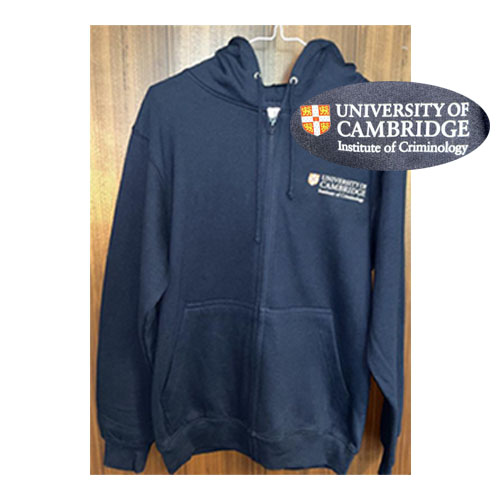Institute of Criminology Zip Up Navy Blue Hoodies
