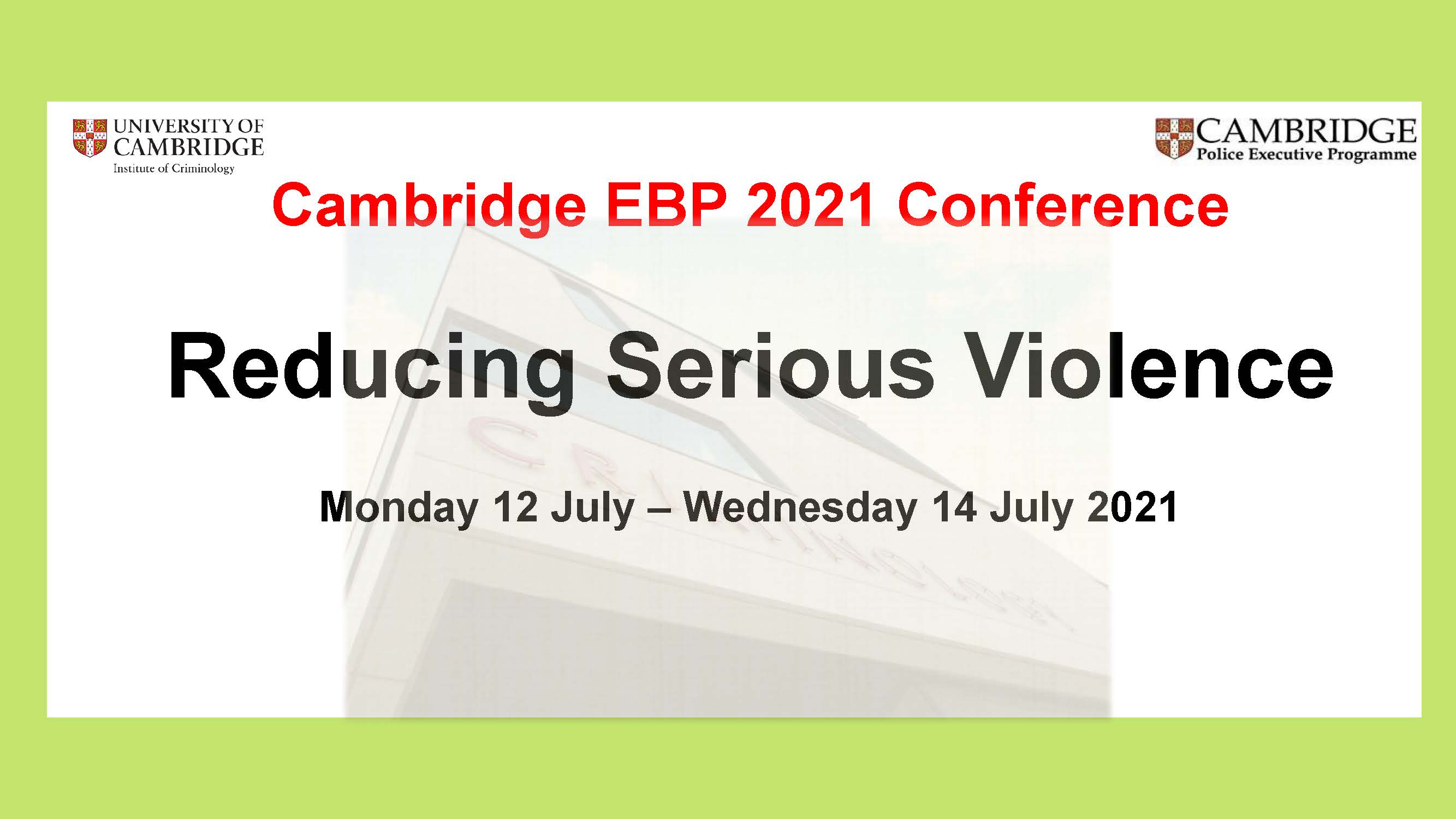 Camb EBP 2021 Conference plain flyer